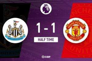 开云电竞-半场-曼联暂1-1纽卡 伊萨克助攻托纳利破门 加纳乔冷静推射扳平